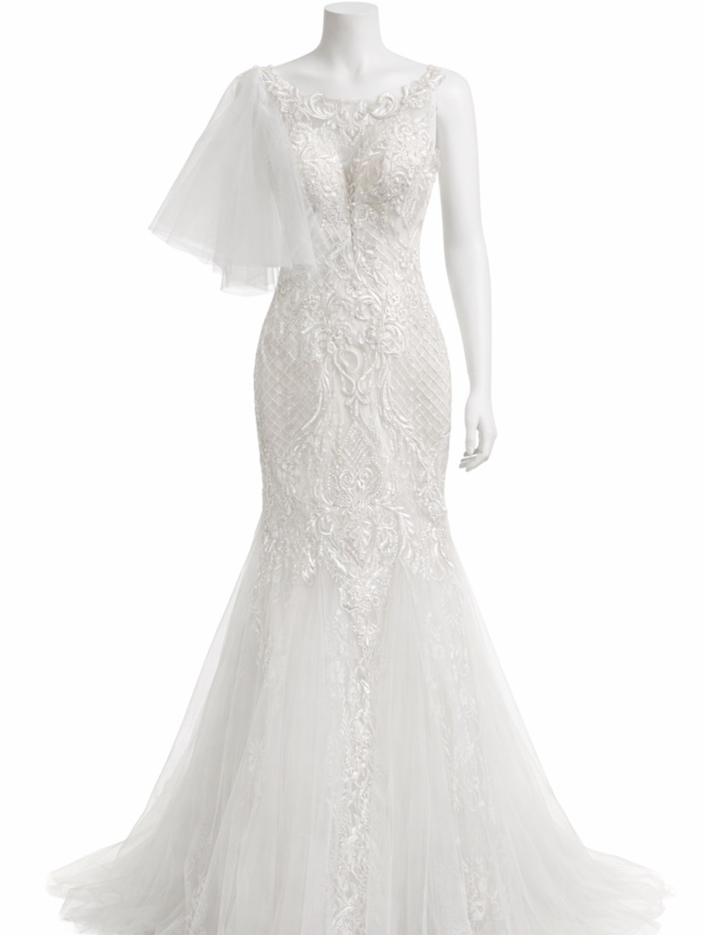 ⚡️FLASH Summer sale event ⚡️ White Mermaid Wedding Guest Formal Gown Size 6